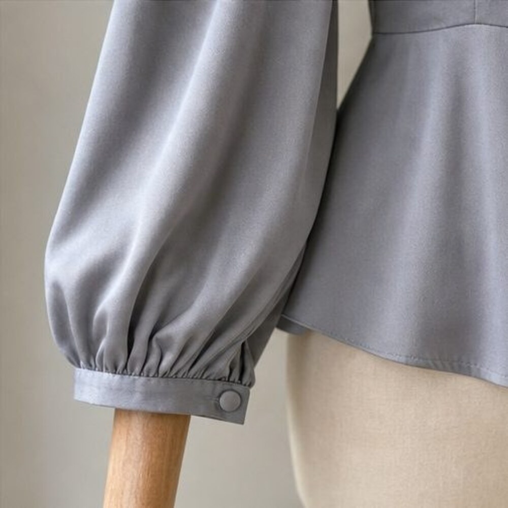 Gray Button Blouse - Picture 5 of 6